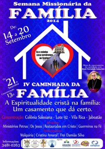 Cartaz da caminhada da Família