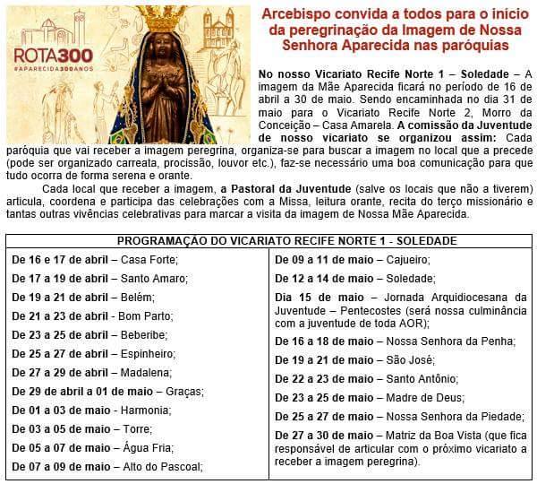 PROGRAMAÇÃO DO VICARIATO NORTE 1. SOLEDADE