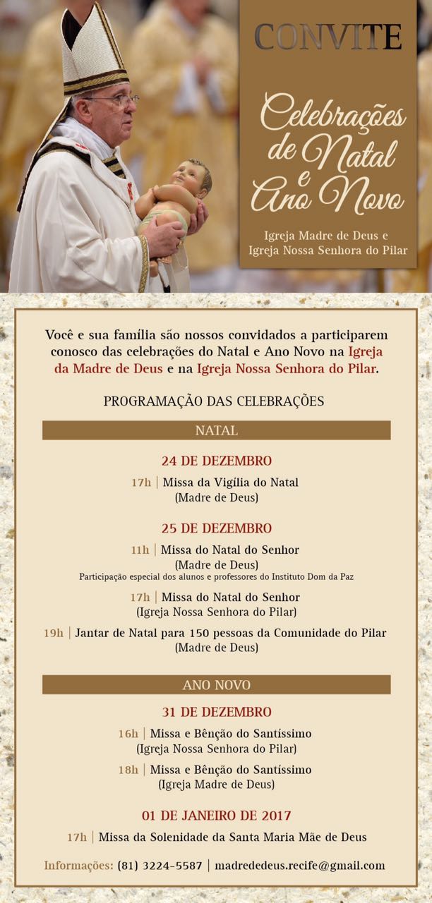 Natal e Ano Novo paróq. São Frei Pedro Gonçalves (Recife Antigo))