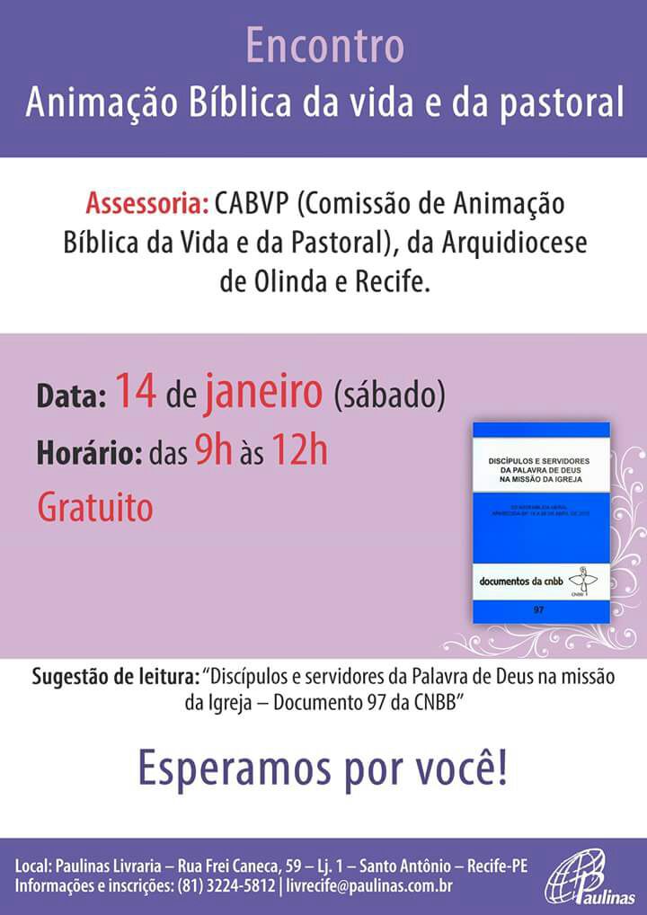 Encontro Animação Bíblica da vida e da pastoral (14/01)