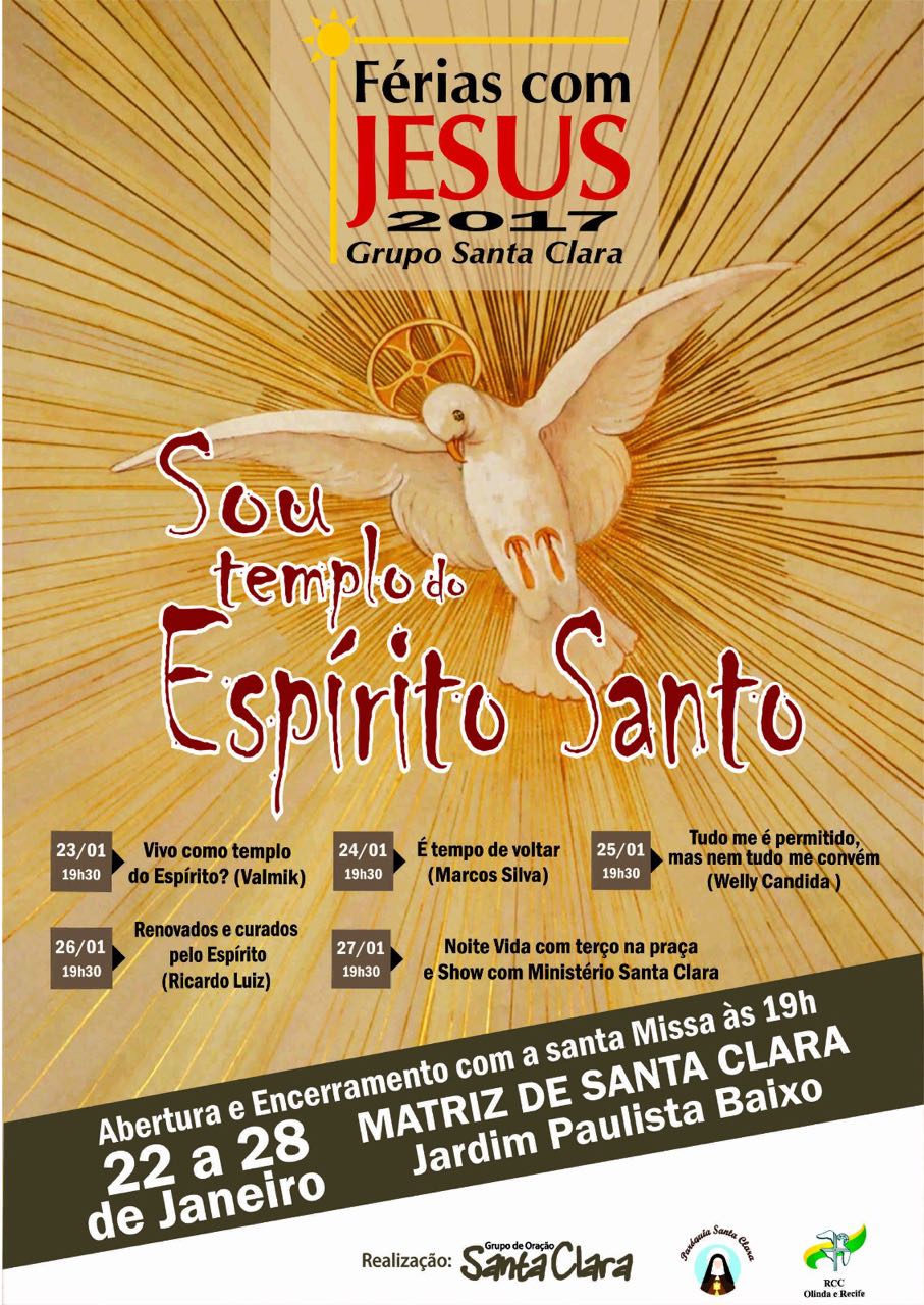 Paróq. Santa Clara promove Férias com Jesus em Paulista (22 a 27/01)