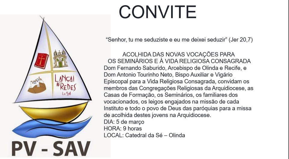 Missa de Acolhida para as novas vocações (05/03, Sé, Olinda)