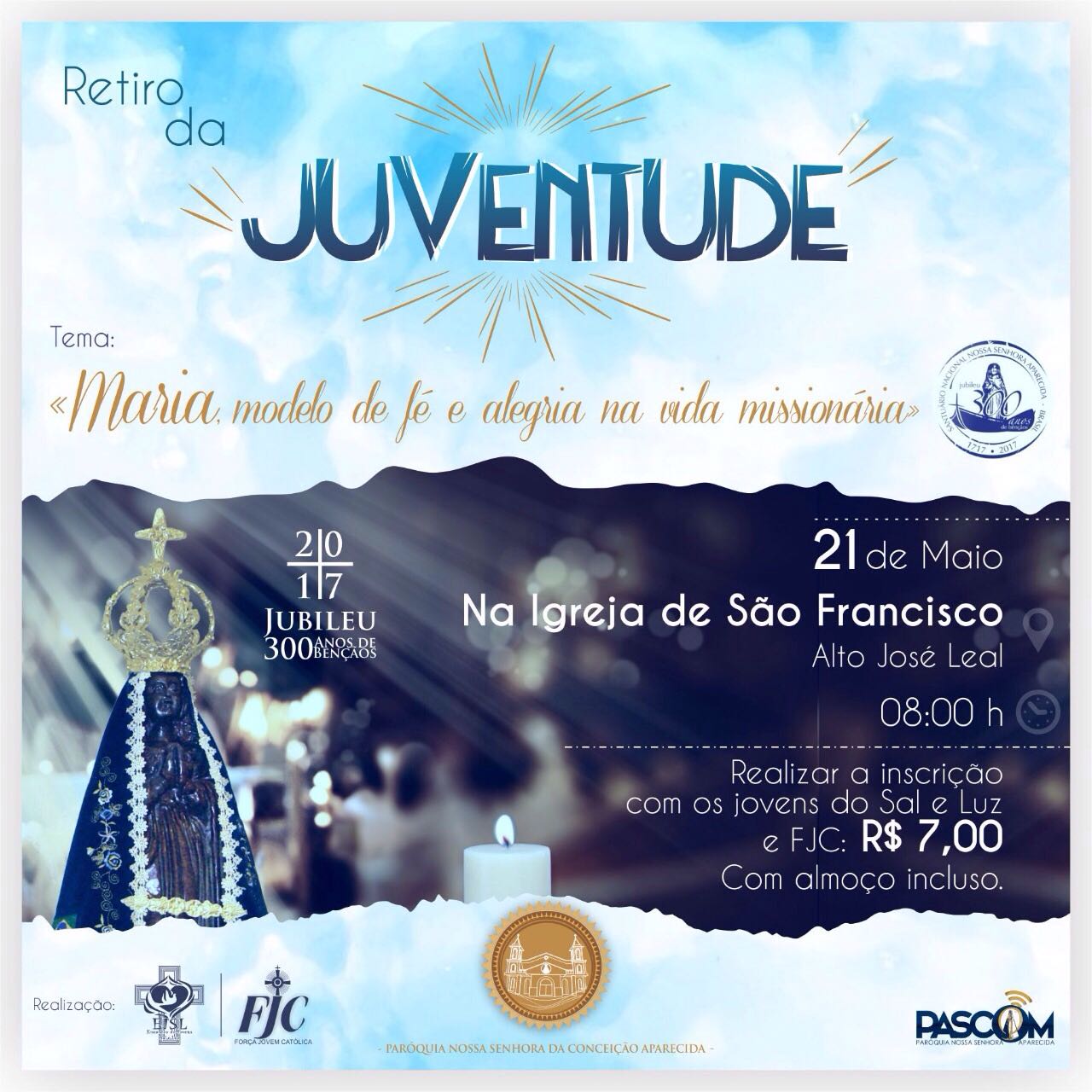 Paróq. Aparecida promove Retiro da Juventude (Vitória St° Antão 21/05)