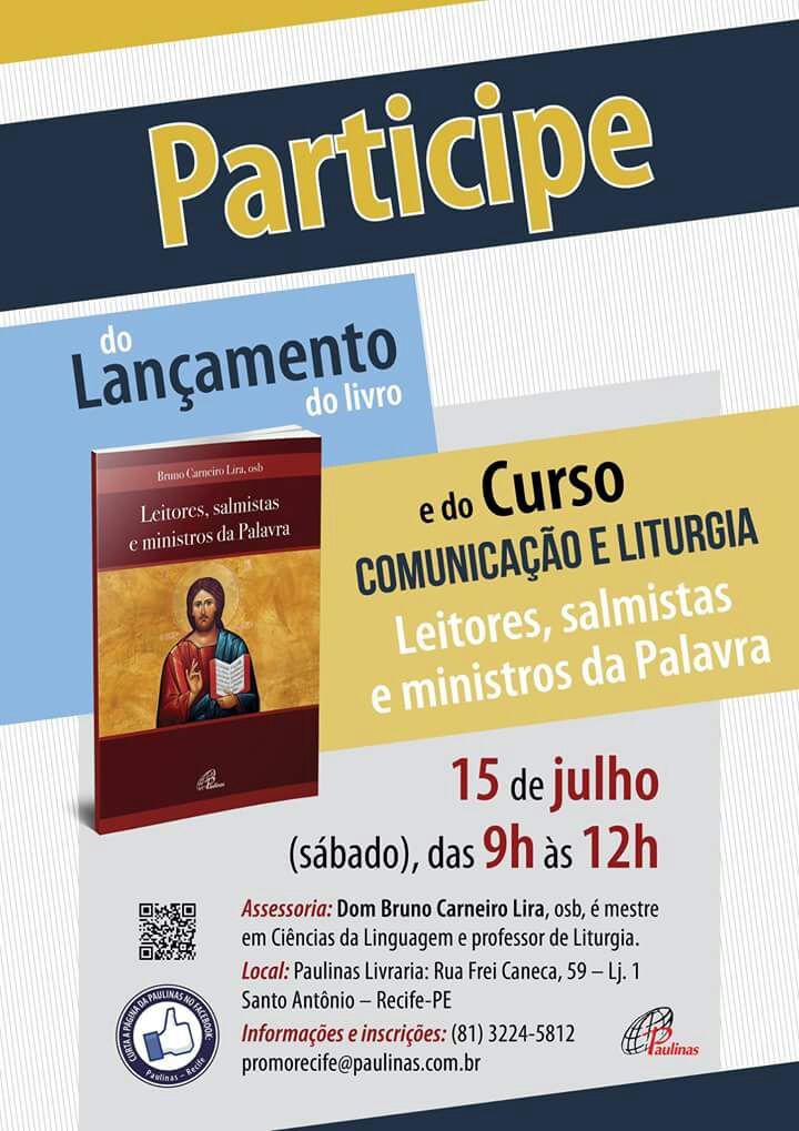 Lançamento livro Leitores, salmistas e ministros da Palavra (15/07)
