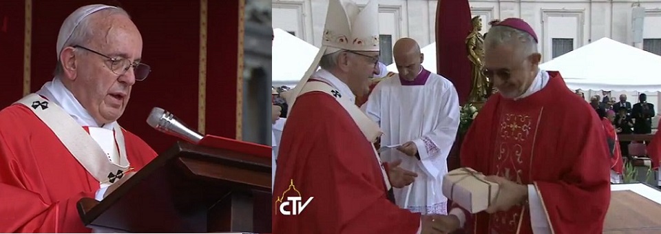 Arcebispos brasileiros recebem o pálio das mãos do Papa