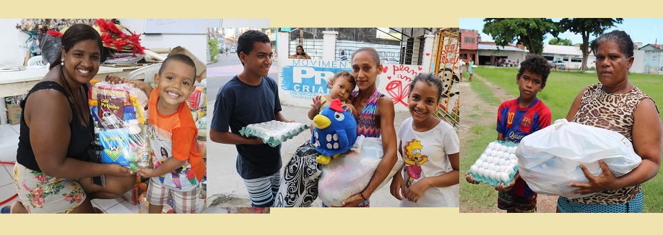 Pró-Criança distribui cestas básicas e 250 máscaras a moradores dos Coelhos