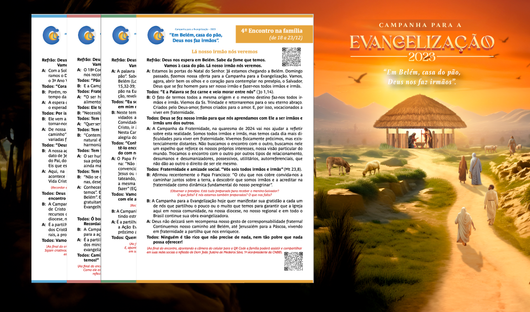 Roteiros para famílias,da Campanha de Evangelização 2023, propõem um caminho de preparação para a vinda do Senhor
