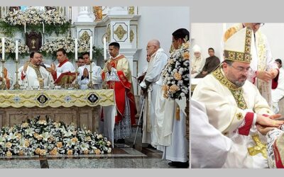 Dom Josivaldo Bezerra preside ordenação presbiteral de seu afilhado, o camelita Luís Otávio Sebastião da Silva.